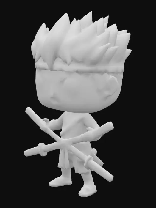 3D model for Zoro from onepiece funkopop style
