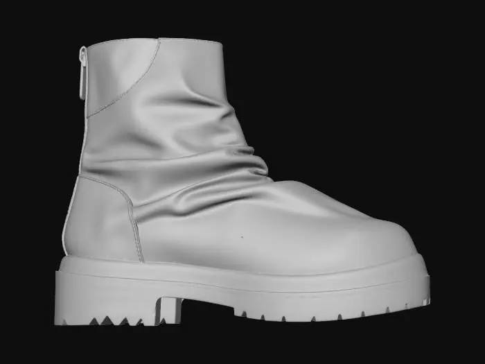 3D model for Black Leather Ankle Boot