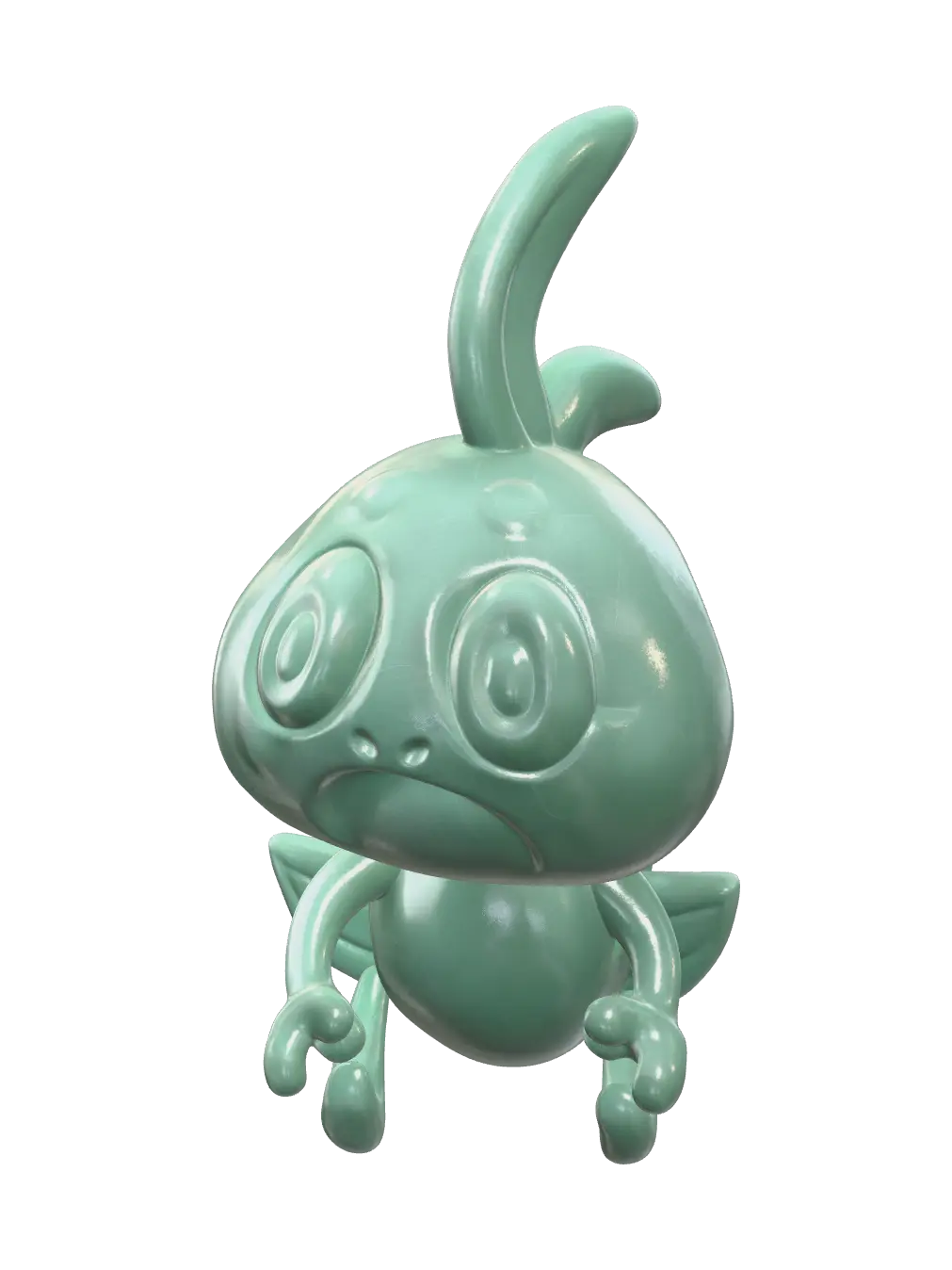 Stylized Sobble Evolution 3D model, vytvořený pomocí AI