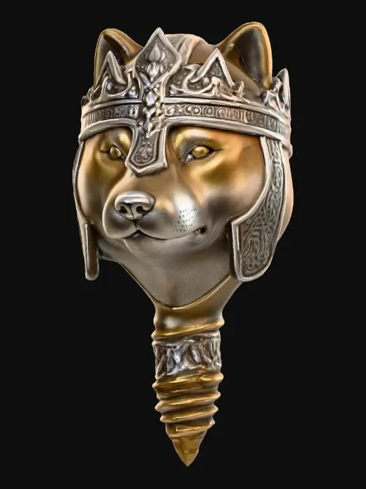 3D model for Shiba Inu head screw, #PBR#