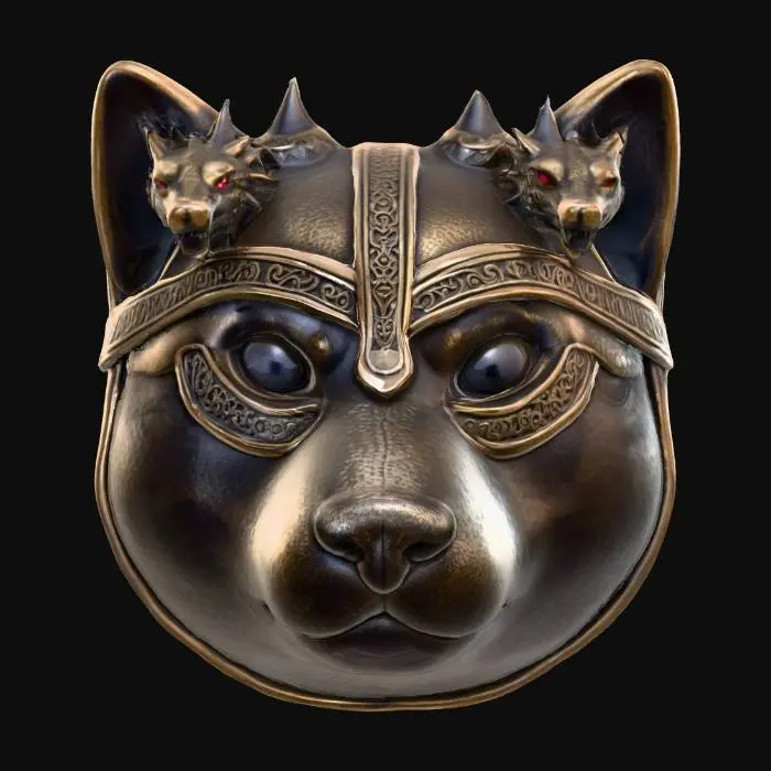 3D model for Shiba Inu head screw, #PBR#