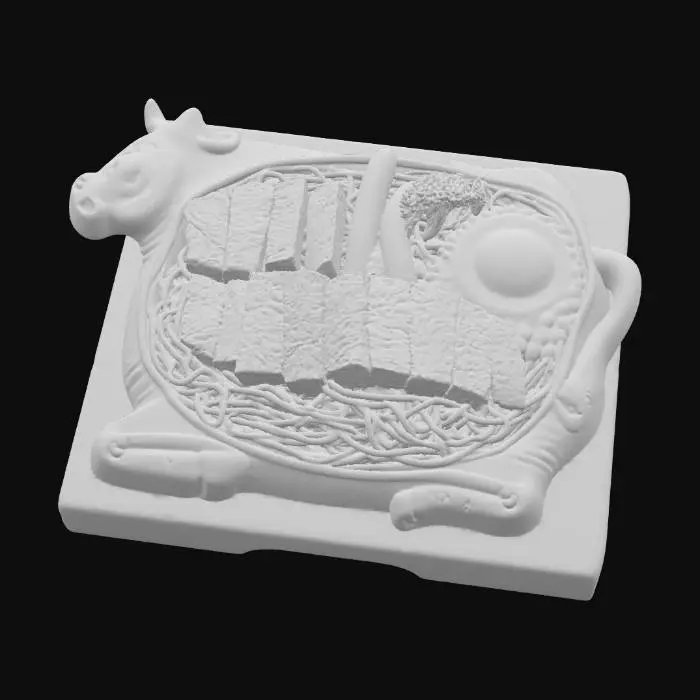 3D model for iron plate steak, #food#