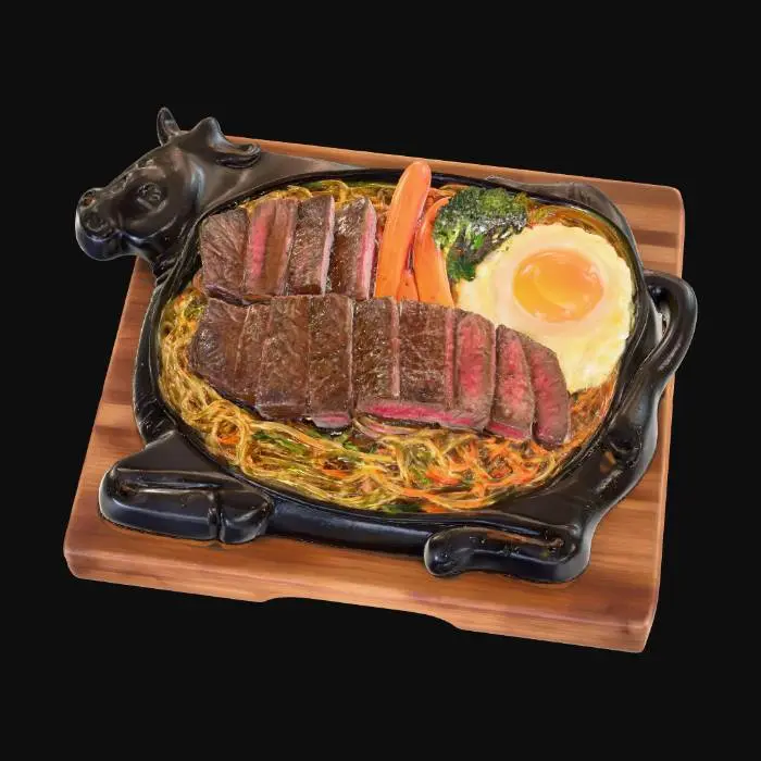 3D model for iron plate steak, #food#