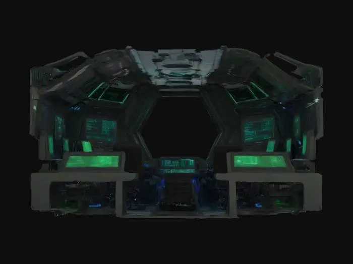 3D model for matrix style monitors command center from inside nebuchadnezzar ship