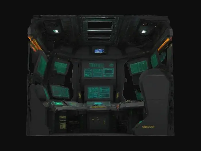 3D model for matrix style monitors command center from inside nebuchadnezzar ship