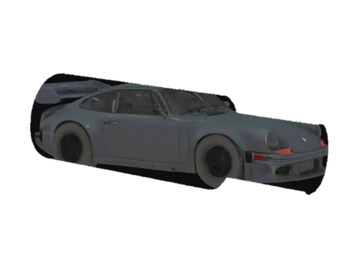 porsche 911 1980s rally baja racer 3D model, vytvořený pomocí AI