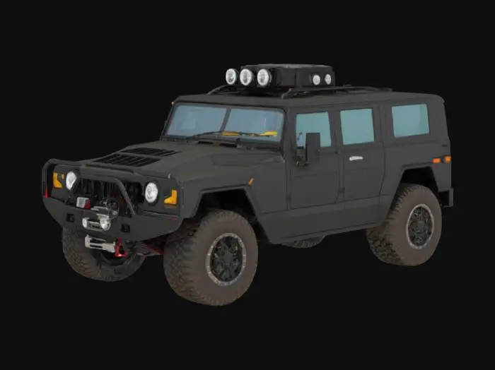 3D model for Lambourghini 1980's style Hummer/Jeep 4x4 