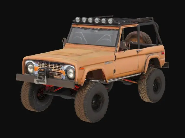 3D model for vintage ford bronco 4x4 baja truck no doors or roof