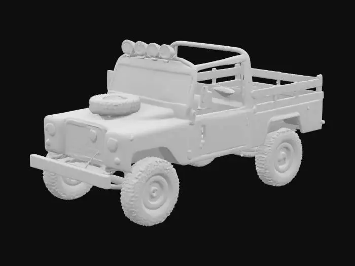 3D model for vintage landrover 4x4 baja truck no doors or roof