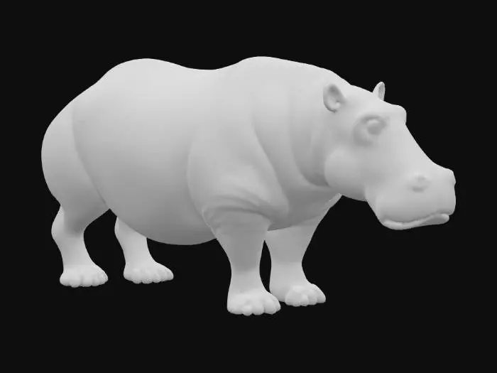 3D model for realistic hippopotamus 