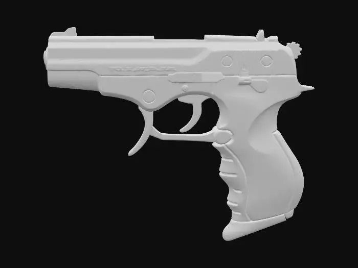 3D model for Black Tactical Pistol