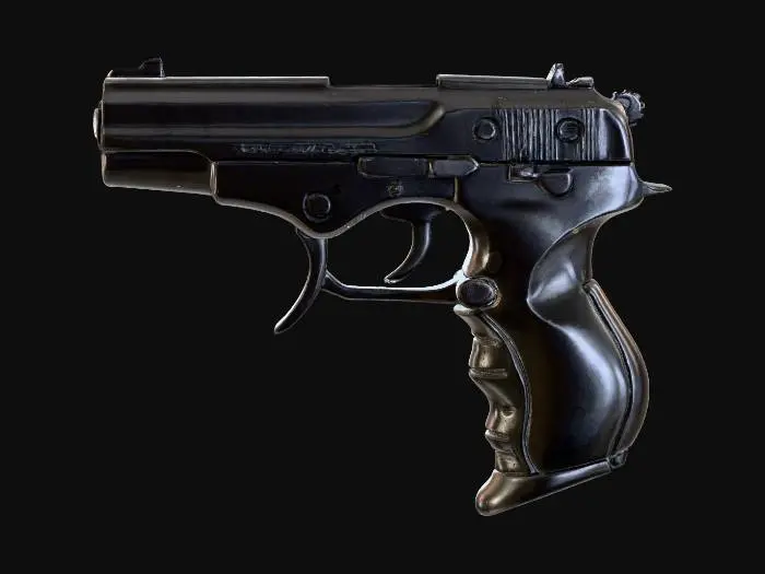 3D model for Black Tactical Pistol