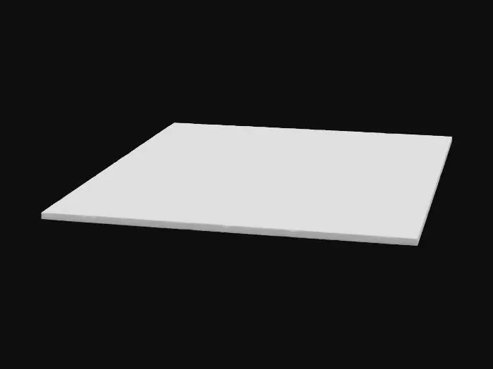 3D model for concrete flat slap 50x50 meters with puddles arranged like camo pattern, reflecting sunset sky in the puddles