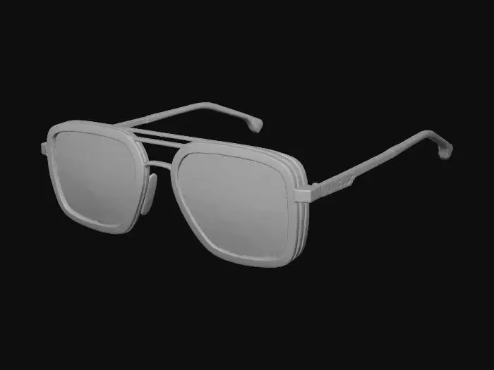 3D model for Sleek Gold Frame Sunglasses