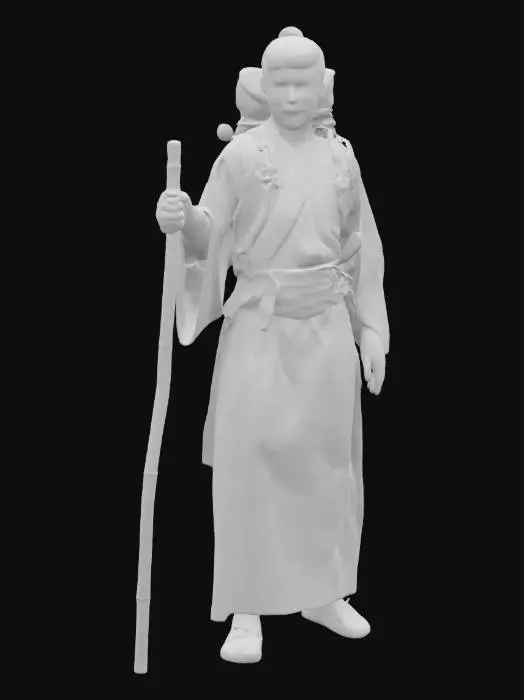 3D model for japanese steps up mountain side