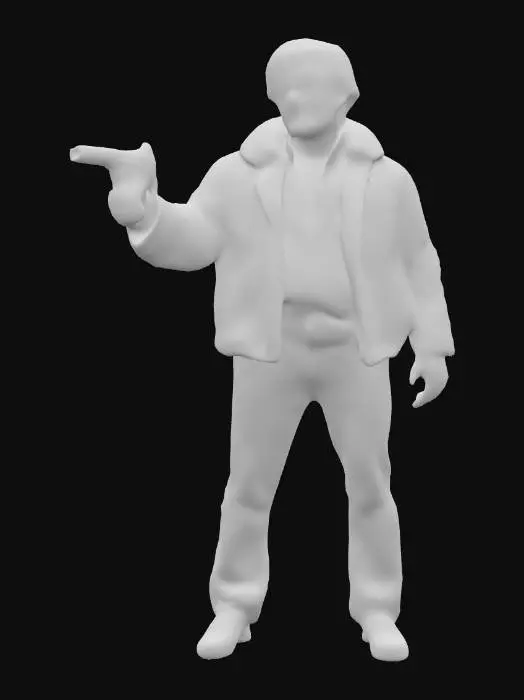 3D model for 30 year old  Harrison Ford dressed as Han Solo from the Star wars movie empire strike back