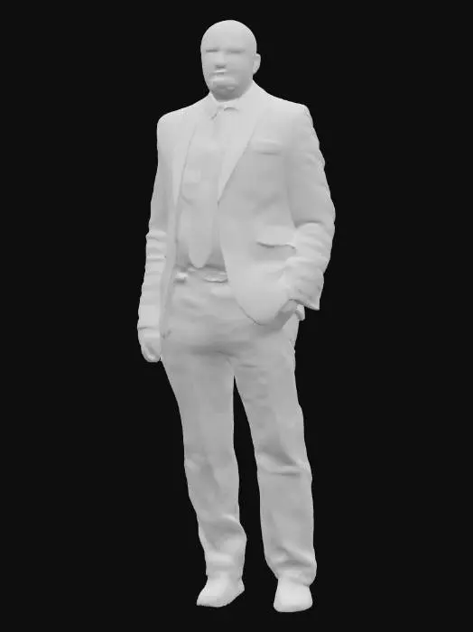 3D model for Lawrence Fishburne dressed as Morpheus from the matrix movie white room scene