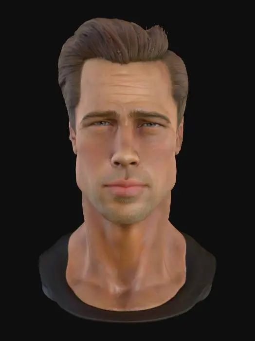3D model for super high definition bust of brad pitt