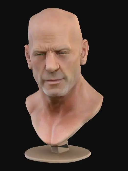 3D model for super high definition bust of young        bruce willis