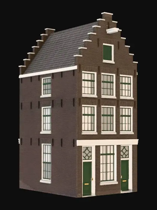 3D model for Gabled Brick House