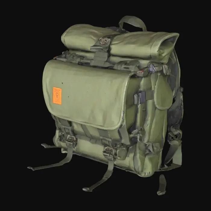 3D model for Army Backpack Displayed on Table