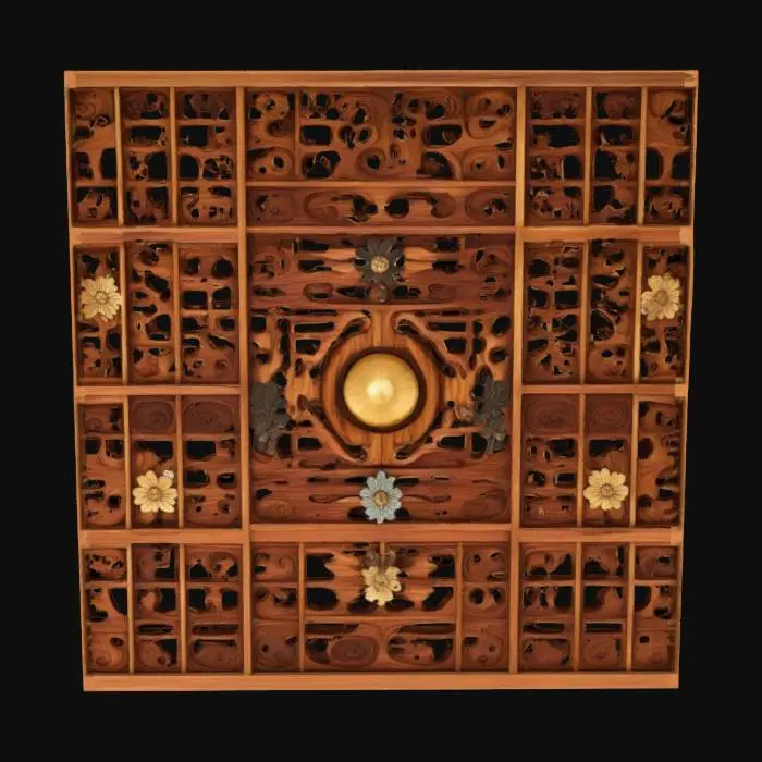 3D model for Japanese teak ceiling 