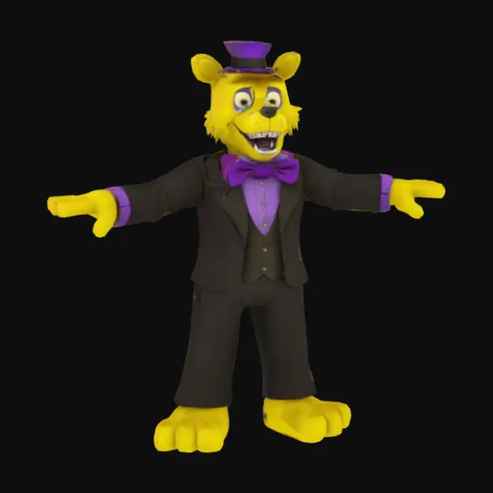 3D model for Yellow Bear in Tuxedo