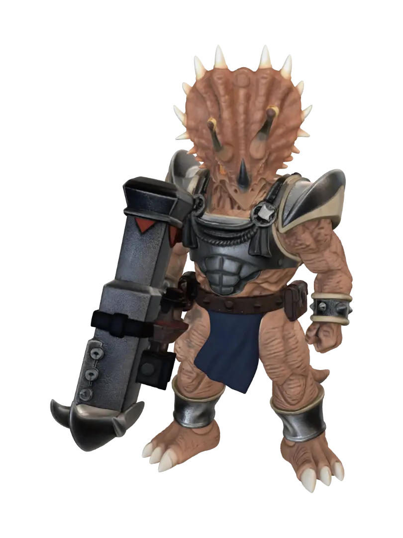 โมเดล 3D ของ Spiked Lizard Warrior - Turtles สร้างโดย AI