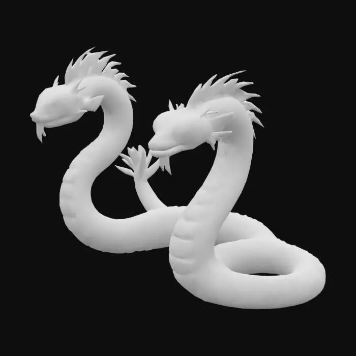 3D model for SERPENTE DE GELO / COM DUAS CABEÇAS / CADA  CABEÇA EM UM PESCOÇO INDIVIDUAL / ESCAMAS COMO CRISTAL