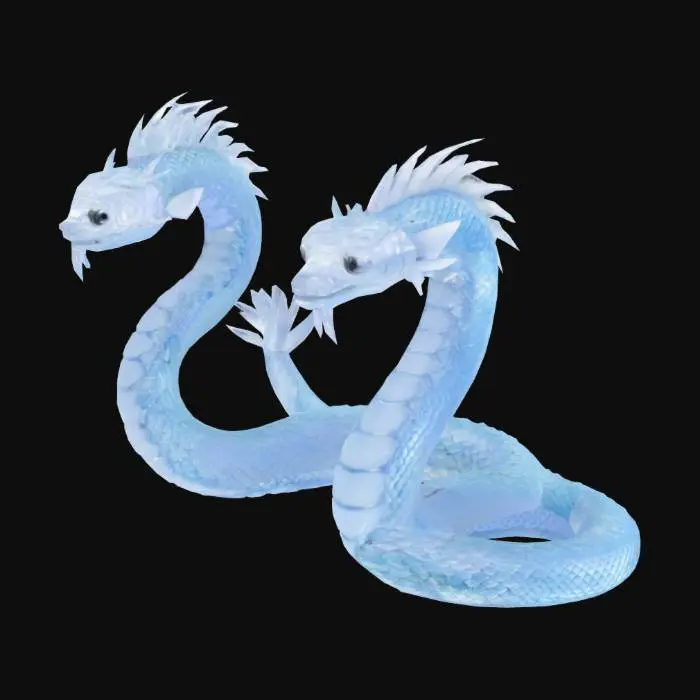 3D model for SERPENTE DE GELO / COM DUAS CABEÇAS / CADA  CABEÇA EM UM PESCOÇO INDIVIDUAL / ESCAMAS COMO CRISTAL
