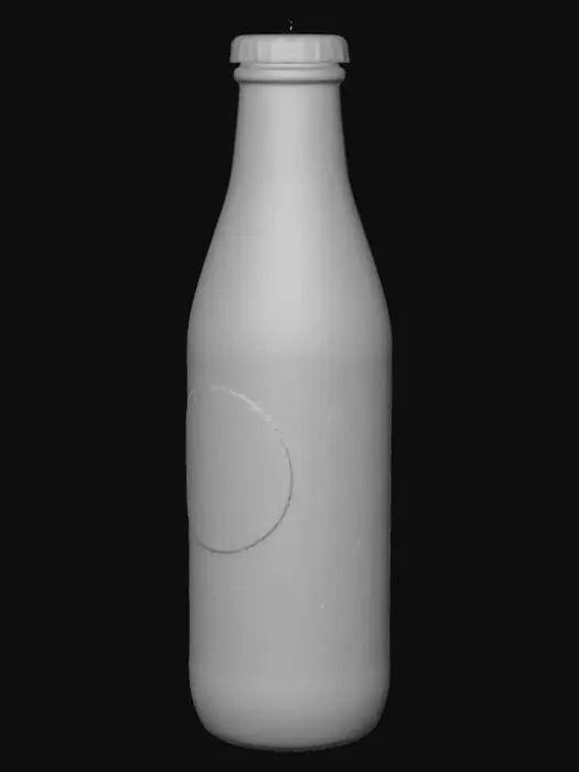 3D model for create a 3D model of a glass bottle in which there is milk filled, and it should also have label of milk on the bottle