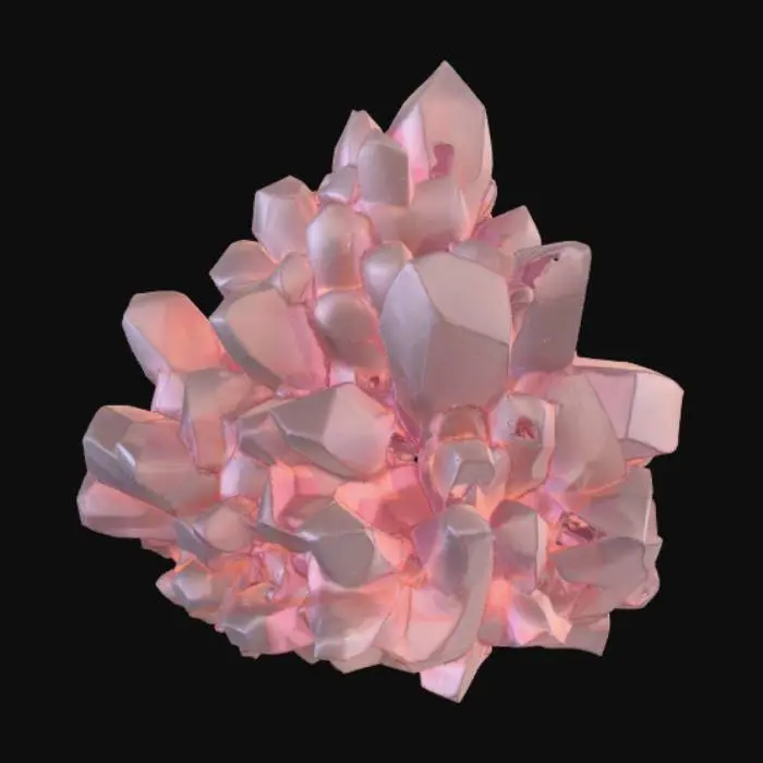 3D model for A single, chunky, translucent white salt crystal cluster. low-poly, stylized, chunky, vibrant colors, clean geometric shapes, simple albedo color texture only, no PBR, hand-painted highlights, game asset for Roblox.