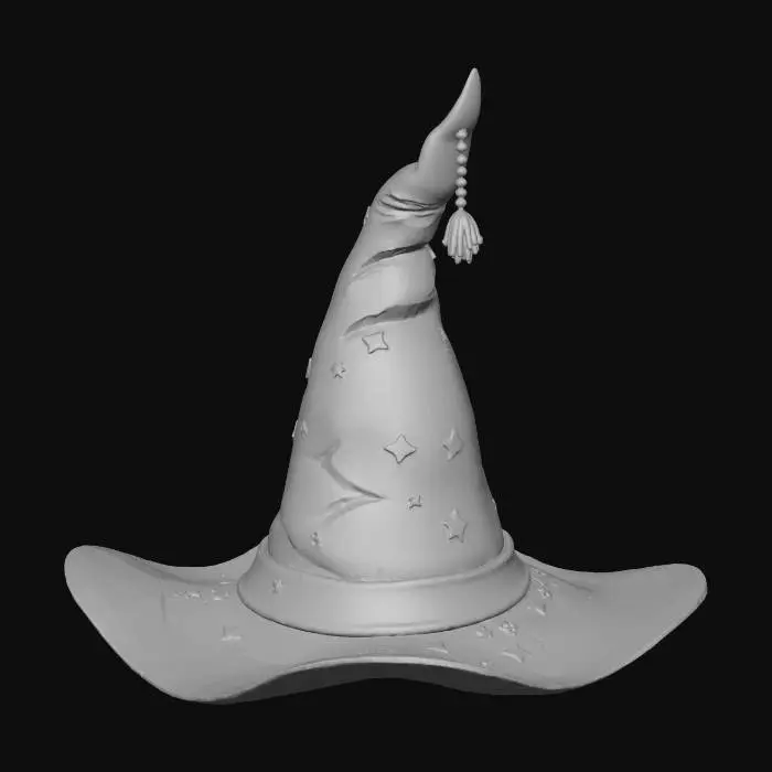 3D model for witch hat in doodle style