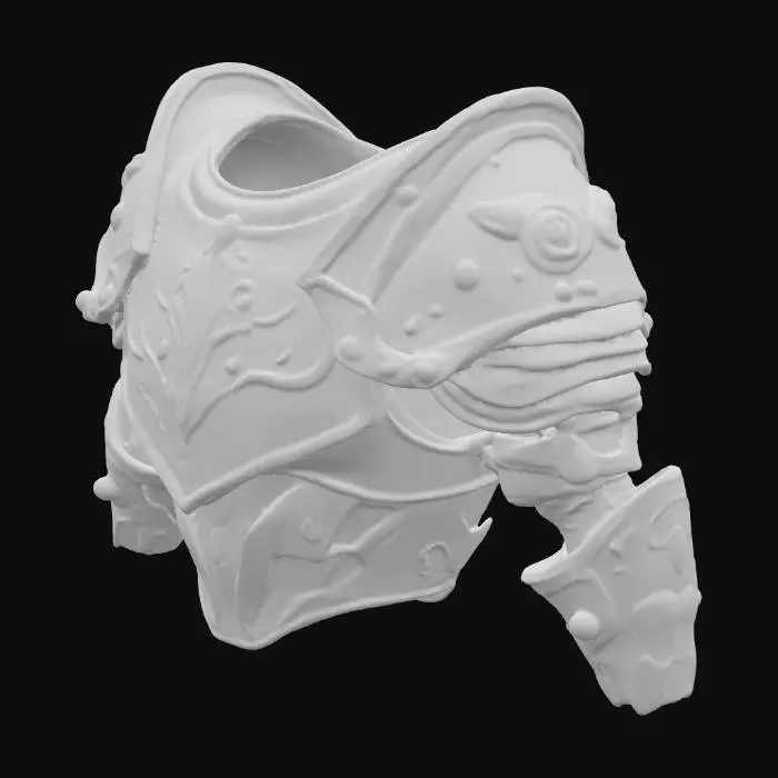 3D model for Uma armadura de ombro personalizada no estilo dos fpaladinos, projetada para impressão 3D. Uma armadura de ombro único. Sem peitoral, sem ombros duplos. Apenas um ombro único, que cobre a parte superior do ombro humano.
O modelo deve se basear apenas em relevo e geometria, não em texturas.
Principais características: formato curvo exagerado, sulcos acentuados, placas em camadas, runas e símbolos ocultos gravados diretamente na superfície, ornamentos de luz, semelhantes a chamas, rachaduras e danos de batalha esculpidos na malha. , #PBR#