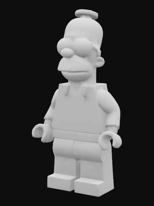 3D model for homer simpson lego style blocky low poly