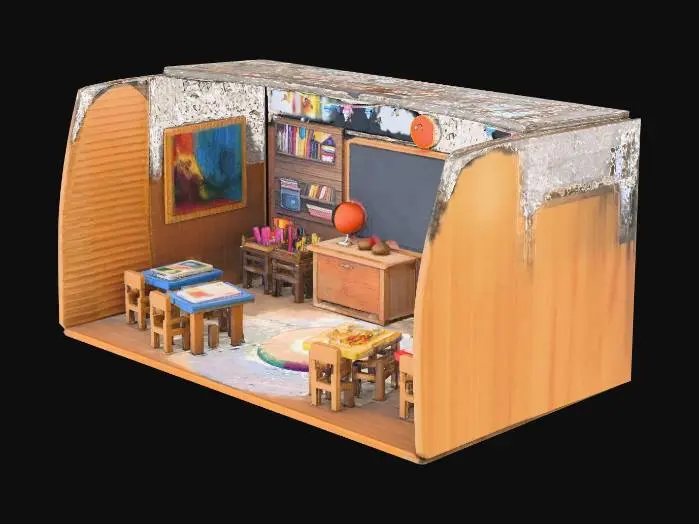 3D model for Cardboard Classroom Welcome Diorama
