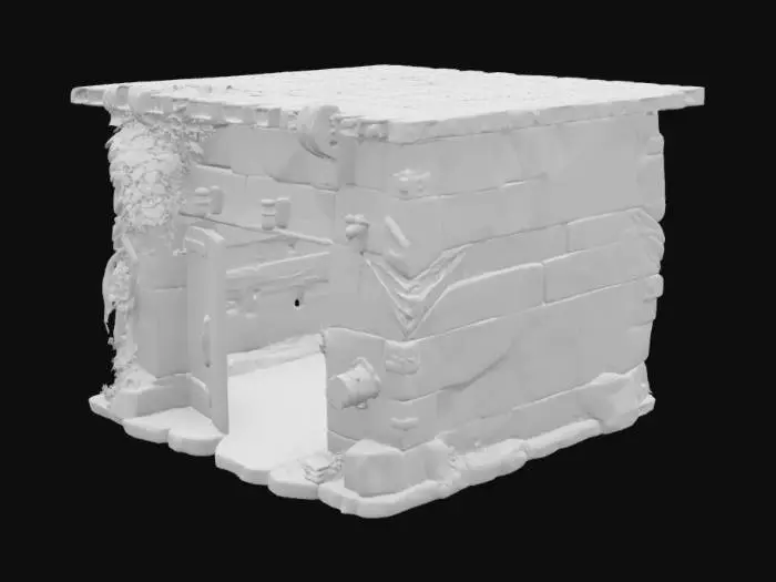 3D model for a post apocalyptic bunker that you can go in low poly/blocky good detail
