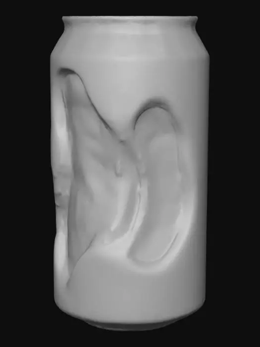 3D model for Canflare (can stem body) 
The prototype is: a can + a plant stem. The external form: with a metal shell as the exoskeleton, flowing plastic liquid inside, a reflective metallic surface, and a semi-fluid interior. A fusion of future technological feel and natural elements, neon colors and fantastical creatures interwoven. Dream core theme. The color is highly saturated neon gradient. The artistic style is surrealism, 3D rendering, psychedelic and vividly colored, with a dreamy concept. It combines digital particles and cyberpunk neon light and shadow, emphasizing the flow of light effects and transparent texture. The background is black and deep to highlight the subject.