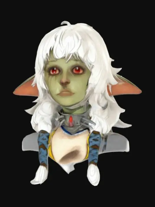3D model for Goblin Girl with Braids
