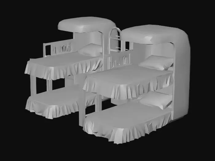3D model for Purple Canopy Bed