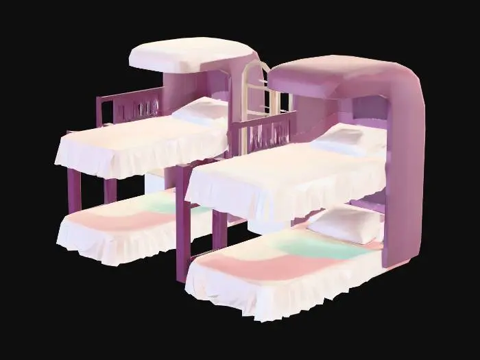 3D model for Purple Canopy Bed