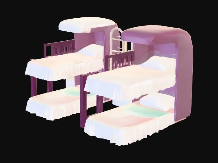 3D model for Purple Canopy Bed