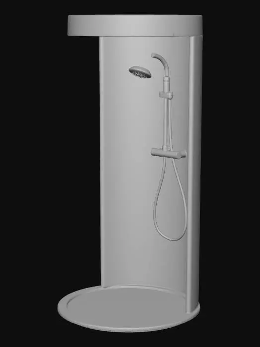 3D model for Minimalist White Shower Panel