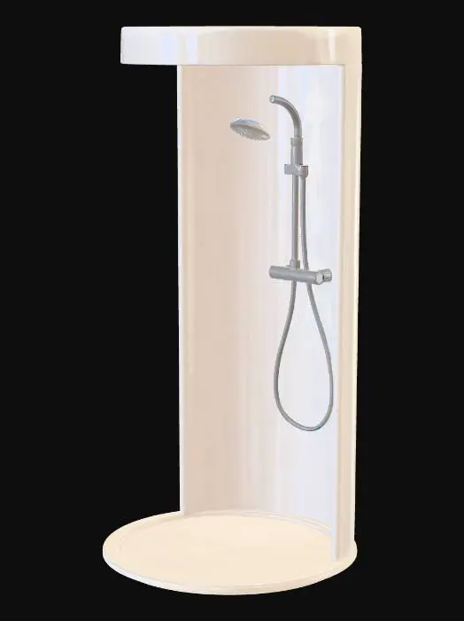 3D model for Minimalist White Shower Panel