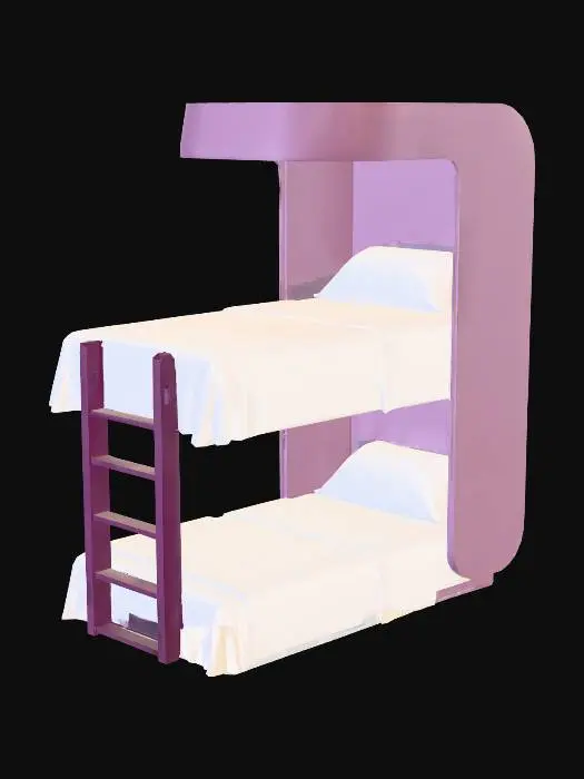 3D model for Lavender Capsule Bunk Bed