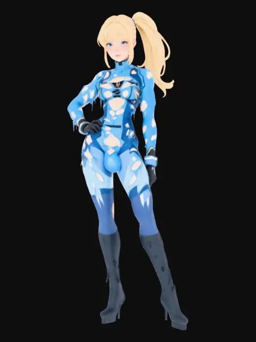 3D model for Shredded Blue Armor