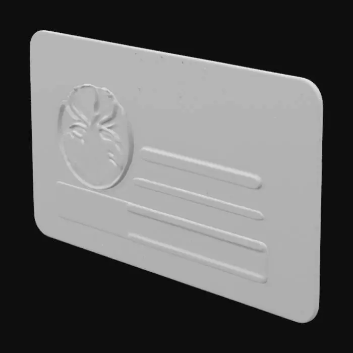 3D model for 生成一張類似獵人執照的卡片, 讓我可以用在網站顯示會員等級, 上方有圖片下方有敘述