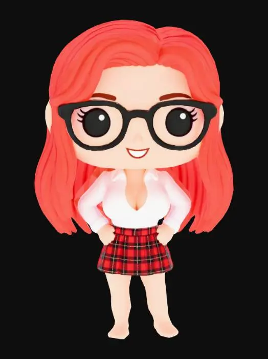 3D model for Redhead in Glasses