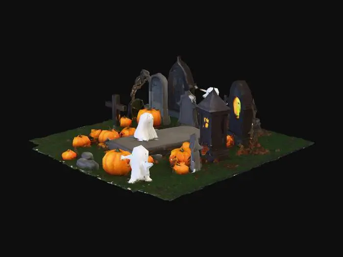3D model for create scary halloween graves, whymisical, movie type