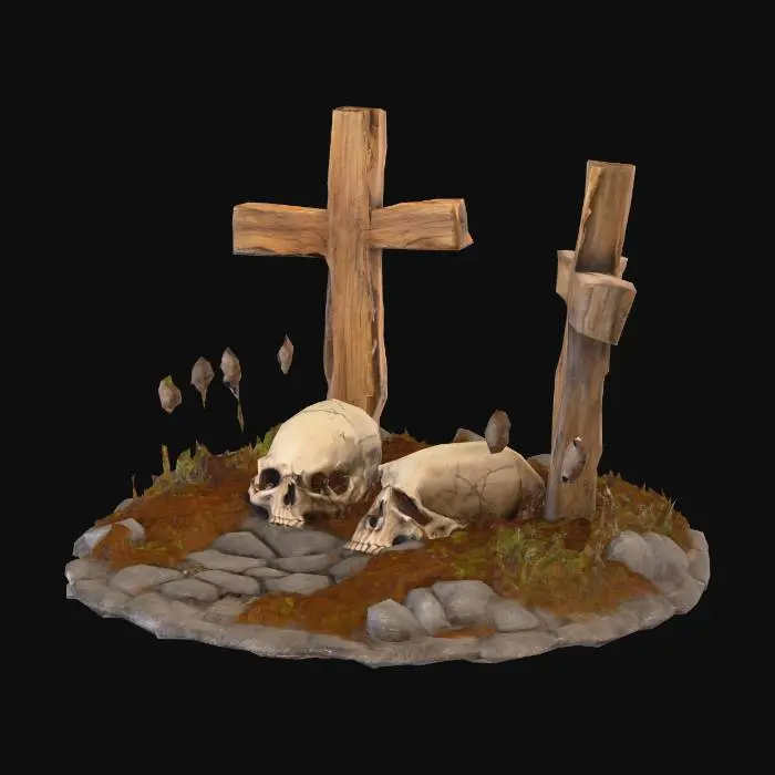 3D model for create scary halloween graves, whymisical, movie type